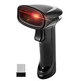 JRHC 2D QR Barcode Scanner Wireless,Data Matrix Bar Code Rearder Cordless PDF417 Rechargeable Code Scanner 2.4GWireless & USB Wired Connection for Mobile Payment, Convenience Store, Sumpermarket
