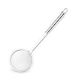 Hiware Stainless Steel Fat Skimmer Spoon - Fine Mesh Food Strainer for Grease, Gravy and Foam, Japanese Hot Pot Skimmer with Long Handle