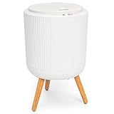 SereneLife Freestanding Towel Warmer Bucket – 18" Hot Towel Warmer with Legs for Bathroom & Spa, 12L Capacity, Built-In Timer, Aroma Discs & LED Indicator, Fits One Towel or Robe, Gray