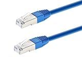Monoprice Cat6A 5ft Blue Patch Cable Double Shielded (S/FTP) 26AWG 10G Pure Bare Copper Molded RJ45 Entegrade Series Ethernet Cable