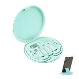YAFIYGI 9 in 1 Cable Case USB Adapter Cable Conversion Storage Box USB Type C to Micro USB/Lightning/USB A Cable Data Transfer Tool Contains Sim Card Slot Tray Eject Pin Use as Phone Holder (Green)