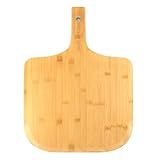 Pizza peel, 14" natural bamboo pizza paddle, Essential accessories for indoor Outdoor Ovens, baking homemade pizza, cutting board, Cheese, Serving Pizza, Bread, Cookies & More, Eco-Friendly & Durable