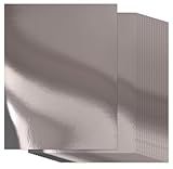 Gift Boutique 60 Pcs Metallic Silver Cardstock Paper, Foil Board Sheets, Mirror Finish Surface for Crafting Invitations & Decor, 8.5" x 11", 250gsm