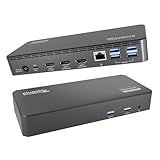 Plugable USB C Triple Display Docking Station | 100W PD, 3x HDMI (1x 4K 30Hz, 2x 1080p 60Hz), 6x USB 5Gbps Ports | Windows, macOS, ChromeOS Compatible - Enhance Productivity with Multi-Monitor Support