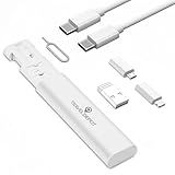Travel Depot USB C Adapter OTG Cable Kit, L Connector to Type C Converter Case, Conversion Set A Type C L Micro USB Adapter Kit, 60W Charging & Data Transfer Cable Set w/SIM Tray Eject Tool, White
