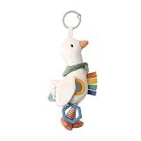Itzy Ritzy Bitzy Traveler Car Seat & Stroller Toy for Babies – Developmental Sensory Toy Features Crinkle & Rattle Sounds & Multiple Textures – Hanging Travel Buddy for On-the-Go Entertainment (Goose)