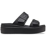 Crocs Women's Brooklyn Low Wedges Sandal, Black/Black/Black, 8