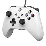 Kamylorus Wired Controller for X-BOX/PC, Hall Effect Joysticks&Triggers Gamepad with Turbo, 3.5mm Headphone Jack/Dual Vibration, Compatible with X-BOX One/S/X, X-BOX Series S/X, PC, IOS, Android Platforms(White, 7.2ft)