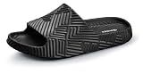 Weweya Men Women Shower Slides Non Slip Bathroom Slippers Beach Sandals Black Women Size 10.5 Men Size 9.5