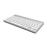 R-Go Compact Keyboard Bluetooth, with Break Software, Ergonomic Flat Design, Anti-RSI, Compatible with Windows/Mac OS, QWERTY (US), White