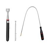 3 Pack Telescoping Magnet Pick-up Tool Set - Retrieving Telescoping Magnet Pickup Tools,Extendable Magnetic Pick Up Tools,Bendable Spring Magnet Stick