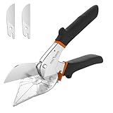 FLORA GUARD Miter Shears, Trimming Scissors for Angular Cutting of Molding, Adjustable at 45 to 135 Degrees, Hand Tool for Baseboard, PVC, DIY, Carpentry, and Crafts, with 2 Replacement Blades