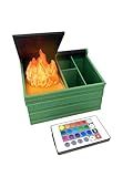MunnyGrubbers - Dumpster Fire Desk Organizer Caddy - Includes Removable Fake LED Flame & Remote - Cute Desk Decor, Gag Gifts, Funny Gifts for Coworker, Employee Appreciation - (DFPH-Green)