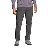 Eddie Bauer Men's Athletic Fit Fixed Waist Active Performance Rainier Pants, Dark Smoke Rainier, 36W x 30L