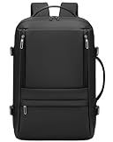 Rcrirth Carry On Travel Backpack Flight Approved for Men Women, Black