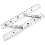 Saysurey Parallel Ruler Marine Navigation Tool with Clear Scales Parallel Ruler with Brushed Aluminum Arms Nautical Charts Navigation Tools for Boat Ship Drawing(12 Inch)