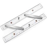 Saysurey Parallel Ruler Marine Navigation Tool with Clear Scales Parallel Ruler with Brushed Aluminum Arms Nautical Charts Navigation Tools for Boat Ship Drawing(12 Inch)