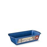 Nonstick Loaf Pan Set Pack of 1, Carbon Steel 11" Large Baking Bread Pan, Oven Safe Up to 450°F, PFOA, PFOS, PTFE Free, Space Saving Stackable Design, Stain Resistant, Dishwasher Friendly, Blue Marble