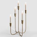 5-Candle Cast Iron Metal Candelabra Candlestick Holders 15 inch Tall Candle Holder Wedding Event Candelabra Candle Stand Brass Gold