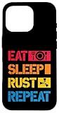 EAT SLEEP RUST REPEAT funny programmer coder programming Case for iPhone 16 Pro