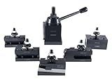Accusize Industrial Tools 6-Piece BXA Wedge Type Quick Change Tool Post Set for 10-15'' Lathe Swing, Durable Steel Construction, 0251-0222