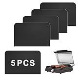 5 PCS Reusable Grill Liners Compatible with Ninja Sizzle Indoor Grill & Griddle GR101, Non-stick Teflon Grill Mats for Indoor Electric Griddle Accessories