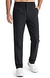 Libin Men's Dress Pants Comfy Lightweight Golf Pants 34" Stretch Business Casual Outfits with Pockets for Work Office Travel Vacation, Black, 36W x 34L
