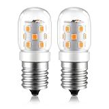 KEIVO LED Microwave Light Bulbs Under Hood, 3W 380LM, E17 LED Bulb Dimmable, 2700K Soft White, 40W Equivalent LED Appliance Bulb for Over Stove, 2-Pack