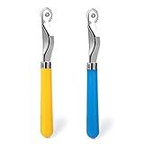LUNARM 2 Pcs Tracing Wheel Sewing Tool, Plastic Handle Needle Point Tracing Wheel, Random Color Tracing Wheel Sewing Tool, Professional Stitch Marking Spacer for Arts and Leather Crafts