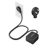 TROND Indoor 2 Prong to 3 Prong Extension Cord 3ft - Polarized Flat Plug for Behind Furniture, Small 3 Way Outlet Extender for Non-Grounded Socket in Old House Home Office Kitchen Travel, Black