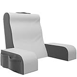 Kolbs Wedge Reading Pillow for Bed, Cushion with Arms for TV, Books, Nursing, Back - Bed Pillow for Sitting Up in Comfort, Plush Backrest. Bed Chair, Sit Up in Comfort (19" Gray/White)