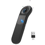 ZOZVO Rechargeable Air Mouse for PC/iOS/Android with Touchpad Wireless PPT Presenter with Bluetooth 2.4G, Works with PowerPoint/Keynote/TikTok/Camera/Kindle App (Black)