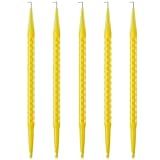 Daifunli 5 Pcs Probe Pick Spudger Tools Bulk Nylon with L-Shaped Wire Hook 7" Length for Telecom Data Communication and Alarm Installers (Yellow)