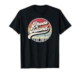 Retro Rhode Island Home State RI Cool 70s Style Sunset T-Shirt