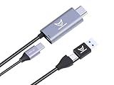 DiamondTiger Capture Card with 100W PD 6Ft HDMI Cable to USB 3.0/USB C 1080P 60fps Cam Link Card,Record Capture Device for Streaming, Live Broadcasting,Video Conference,Teaching,Gaming Quest 3 VR