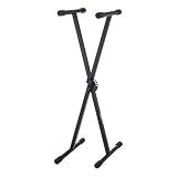 Amazon Basics Keyboard and Piano Stand, Adjustable Height, Portable Single-X-Shape, Stable Steel Construction, Black