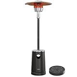 EAST OAK 55,000 BTU Patio Heater with Sand Box, Table Design, Thicker Stainless Steel Burner, Wheels, Triple Protection System, Propane Outdoor Heater for Home and Residential, Commercial Grade, Black