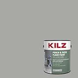 KILZ Low-Lustre Enamel Porch & Patio Latex Floor Paint, Interior/Exterior, Silver Gray, 1 Gallon