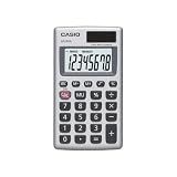 Casio HS-8VA Mini 6-Function Calculator | Large 8-Digit LCD Display | Solar Powered with Battery Backup | Standard Function | Portable Pocket Size
