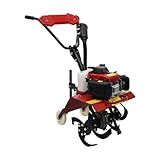 63cc Gas Garden Cultivator with 2 Wheels, 4-Stroke Gas Powered Garden Tiller, 13.78'' Width 1.97-5.90'' Depth, for Lawn, Garden Loosening and Weeding