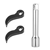 2pcs Pry Bar Wrench Adaptor Heads, 1/2 Inch Alloy Crowbar Adapter Head Tool with 1 Extension Bar Half Shaft Removal Car Repairing Tools for Tight Spaces