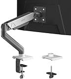 AOC Monitor Mount, Adjustable Single Monitor Arm for 17–32 Inch Screens, Fits 4.4–19.8lbs, Cable Management, VESA 75x75/100x100, C-Clamp & Grommet Base