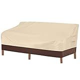 Vailge Heavy Duty Patio Sofa Cover, 100% Waterproof 3-Seater Outdoor Sofa Cover,Lawn Patio Furniture Covers with Air Vent and Handle,60"W x 35"D x 35" H,Beige&Brown
