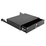 Tecmojo 2U Rack Drawer,Rack Mount Drawer for 19in Network Equipment/Server/AV Rack or Cabinet Enclosure,Sliding and Lockable Server Rack Drawer - Load-Bearing 44lb (20kg),with Cable Management Holes