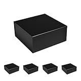 CECOBOX - Gift Boxes with Lids for Presents 6"x6"x2.75" - Matte, Collapsible Magnetic Closure Gift Box - Groomsmen & Bridesmaid Proposal Boxes, Wedding, PR, Birthdays, Holidays (Black)