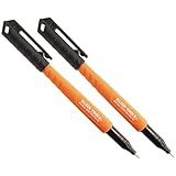 Klein Tools 861002 Skribes Permanent Markers, Ultra Fine Tip, Professional-Grade Ink, Jobsite Marker for Wet, Dry, and Oily Surfaces, Black, 2-Pack