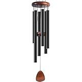 Bursvik Large Aluminium Wind Chimes 37" to Create a Zen Atmosphere Suitable for Outdoor, Garden, Patio Decoration. Classic Black Wind Chime with Wind Catcher Suitable as A Gift for Mom Neighbor Unisex