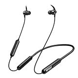 CXK Neckband Bluetooth Headphones, Bluetooth 5.3 Headphones 80Hrs Extra Long Playtime Stereo Bass in-Ear Headsets with Mic, IPX6 Waterproof Earphones, Neckband Earbuds for Sport, Business, Black