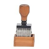 Haosie Roller Date Stamp, Retro Small Date Stamper, Date Stamper Inking Day Month Year, with Wooden Handle & Base, for DIY Craft Card Making Planner Scrapbooking