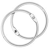 Bykonh 2 Inch Office Book Rings, Loose Leaf Binder for Keys, Paper, Flashcards, Index Cards, Notebooks, Photos, Tools, Curtains, Clip Rings for School, Home, Office, Nickel Plated, Silver, 30 Pack